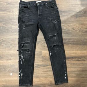 Like New Zara Skinny Fit Ripped Jeans SZ 34